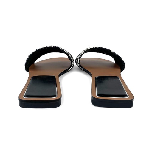 Lightweight hemp rope braided women's flat slippers