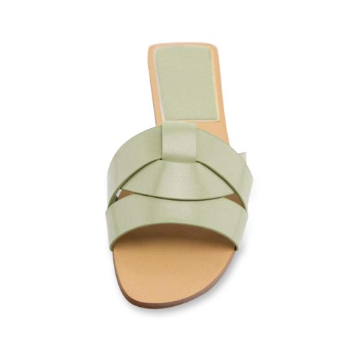 Luxurious woven leather women's flat slippers
