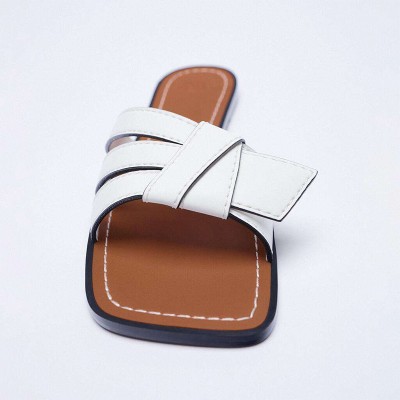 New open toe cross strap women's flat slippers