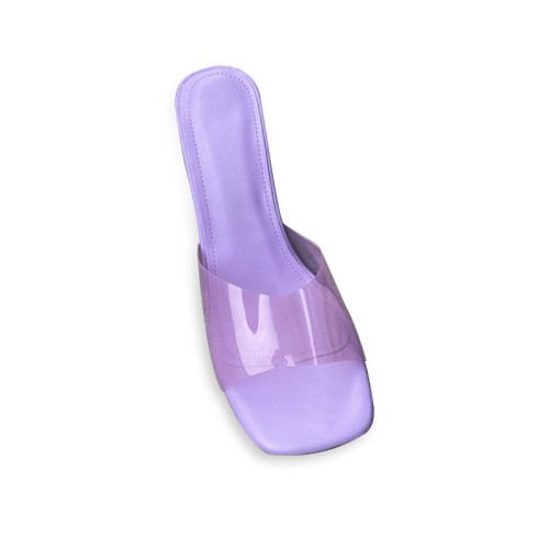 Exquisite transparent high-heeled open slippers