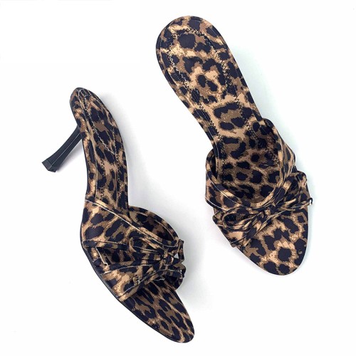 Sexy mesh surface high heel open slippers