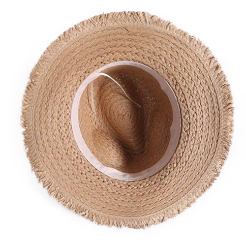 Colorful tassel sunshade women's woven straw hat