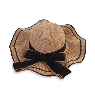 Large wide brim sun protection women's woven straw hat
