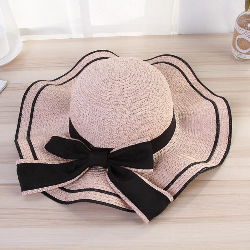 Large wide brim sun protection women's woven straw hat