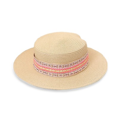 Retro pattern women's woven straw hat