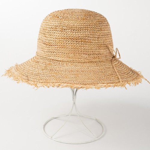 Summer wide brim women's crochet straw hat