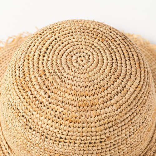 Summer wide brim women's crochet straw hat