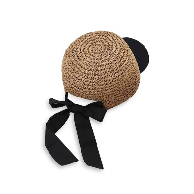 Stylish crochet women's knitted straw hat