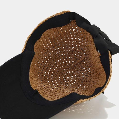 Stylish crochet women's knitted straw hat