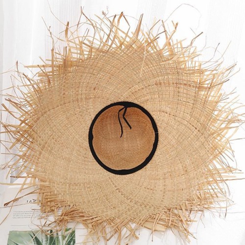 Casual wide brim women's braided straw hat