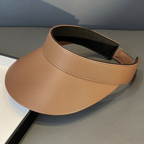 Summer leather wide brim ladies sun hat