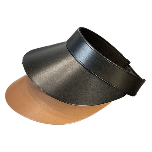 Summer leather wide brim ladies sun hat