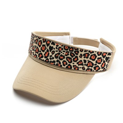 Leopard print wide-brimmed women's sunhat