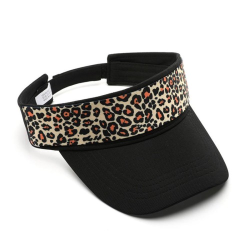 Leopard print wide-brimmed women's sunhat