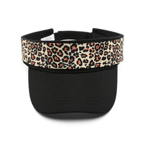 Leopard print wide-brimmed women's sunhat