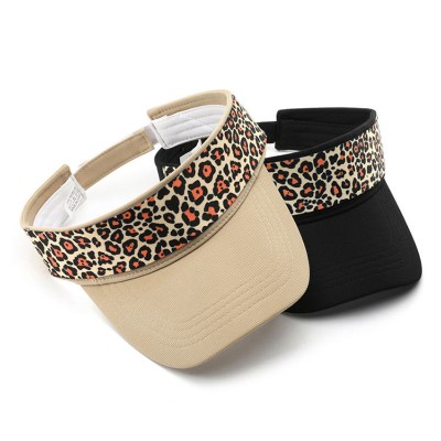 Leopard print wide-brimmed women's sunhat