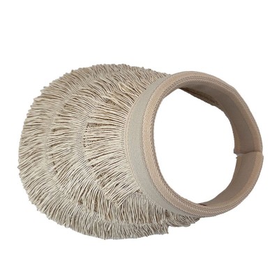 Women's sun hat with wide brim and tassels