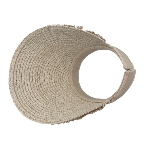 Women's sun hat with wide brim and tassels
