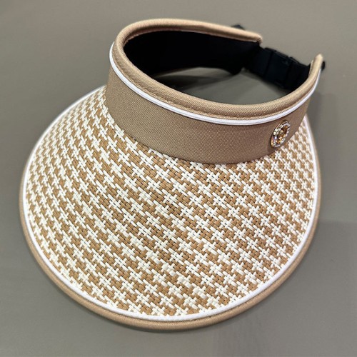Fashionable houndstooth wide-brimmed women's sun hat