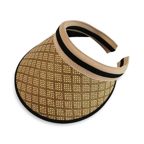 Plaid patchwork wide-brimmed women's sun hat