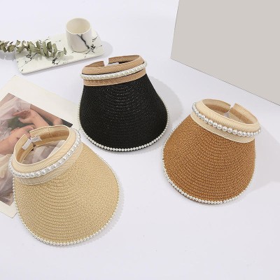 Pearl embellished adjustable women's sun hat