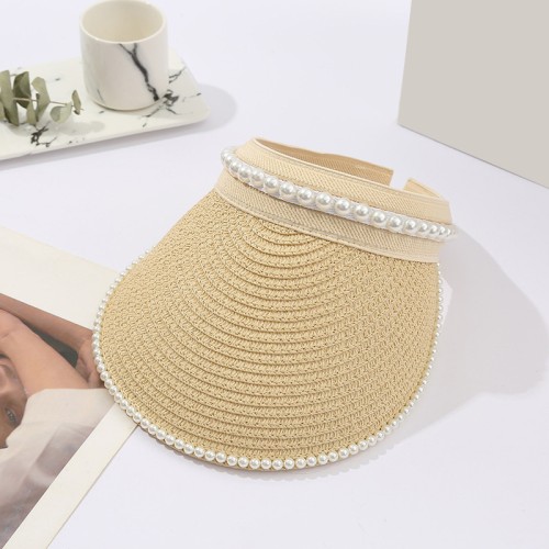 Pearl embellished adjustable women's sun hat