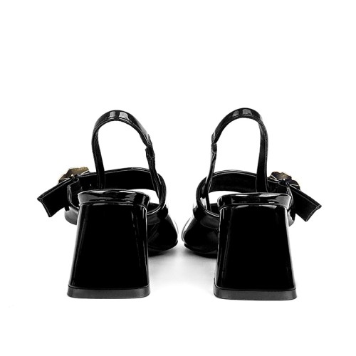 Luxury colorblock women's thick heel sandals