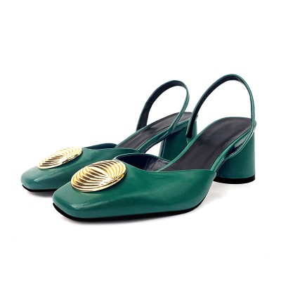 New elegant flat toe ladies thick heel sandals