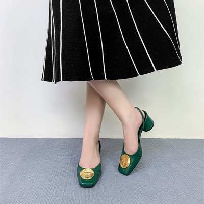 New elegant flat toe ladies thick heel sandals