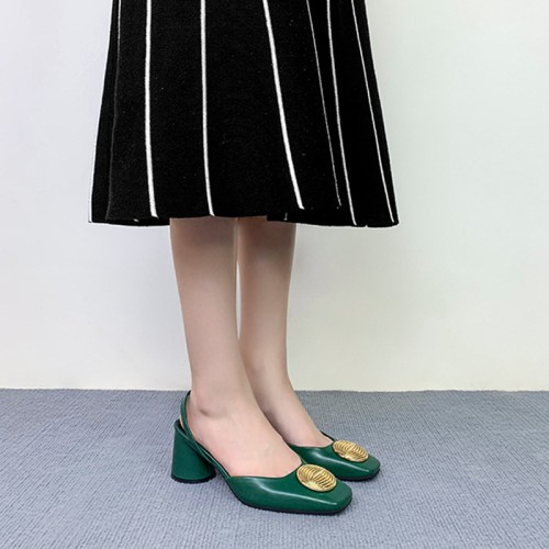 New elegant flat toe ladies thick heel sandals