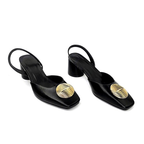 New elegant flat toe ladies thick heel sandals