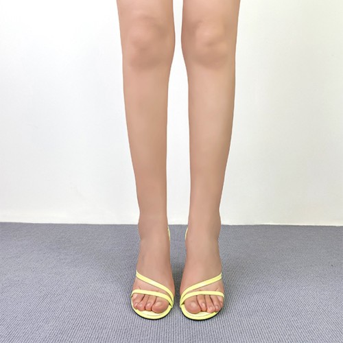 Elegant round toe breathable women's thick heel sandals