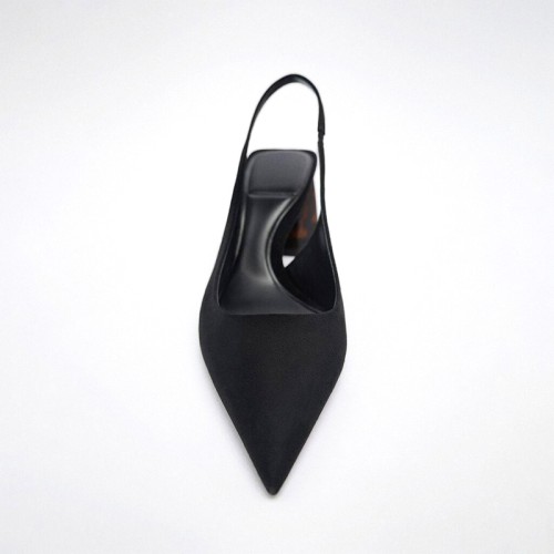 Women's pointed toe suede thick-heeled sandals