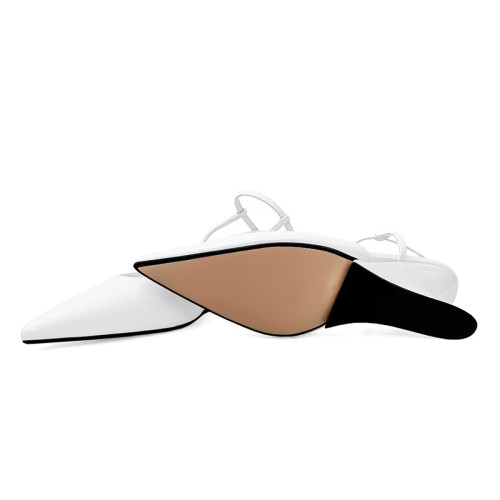 Luxurious pointed toe buckle style women's thick heel sandals