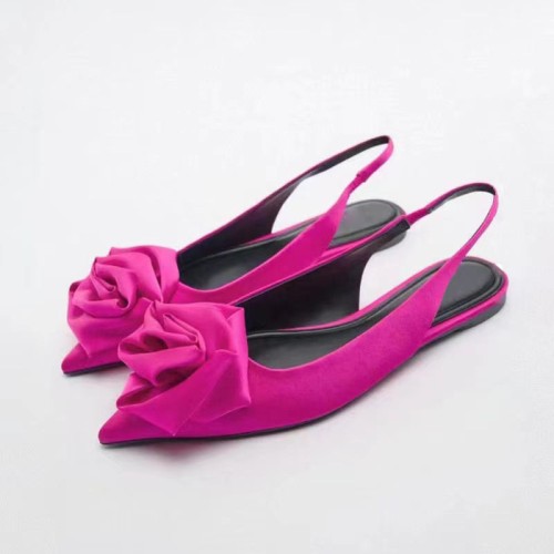 Black floral embellished women's flat sandals