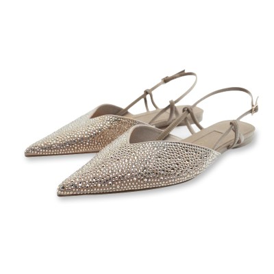 Luxury pointed rhinestone women's flat sandals