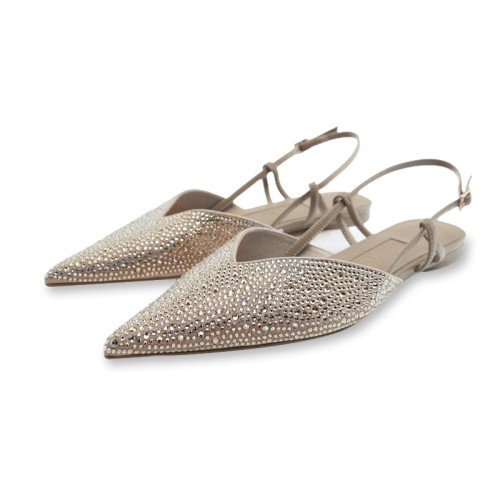 Luxury pointed rhinestone women's flat sandals