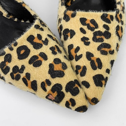 Exquisite leopard print pointed toe women's mid-heel sandals