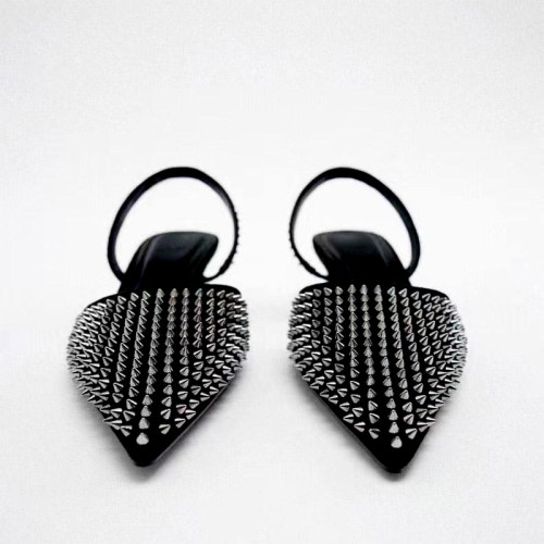 Exquisite black rivet women's mid-heel sandals