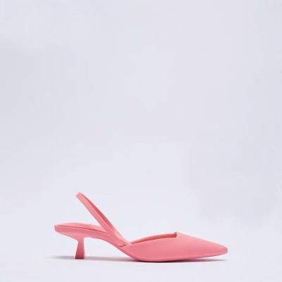 Simple and elegant pointed toe women's mid-heel sandals