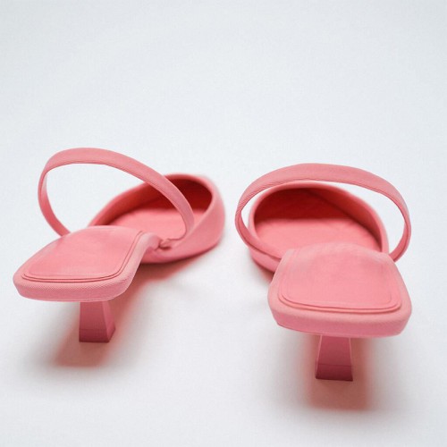 Simple and elegant pointed toe women's mid-heel sandals