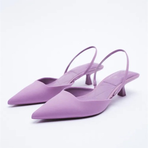 Simple and elegant pointed toe women's mid-heel sandals