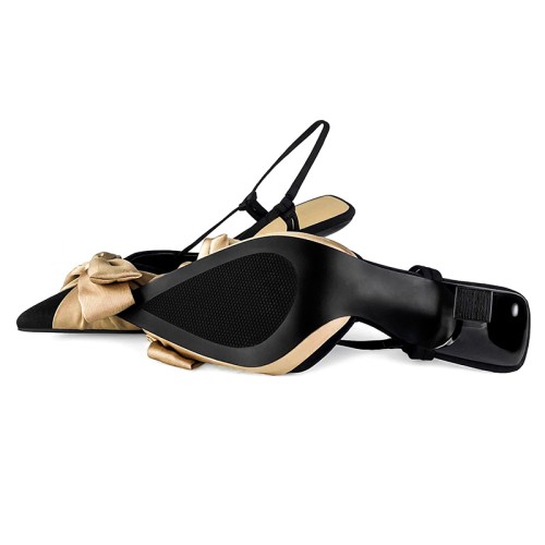 Elegant pointed bow ladies mid-heel sandals