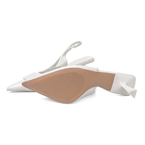 New patent leather pointed toe women's mid-heel sandals
