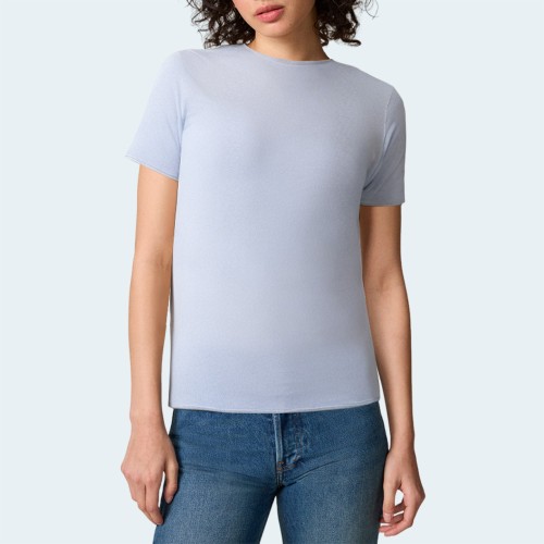 All-match sequined round neck women's short sleeves