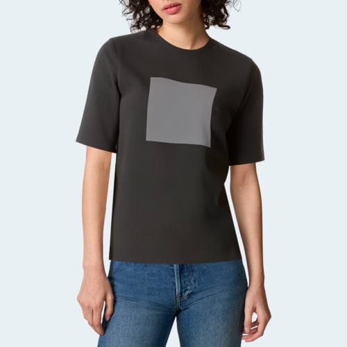 Black casual round neck women's short sleeve