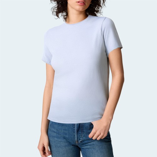All-match sequined round neck women's short sleeves