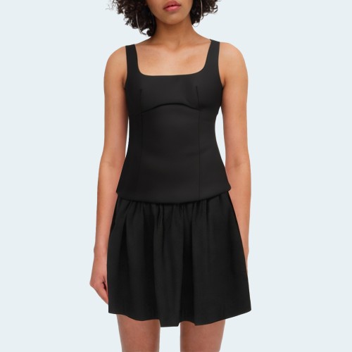 Black simple square collar women's camisole