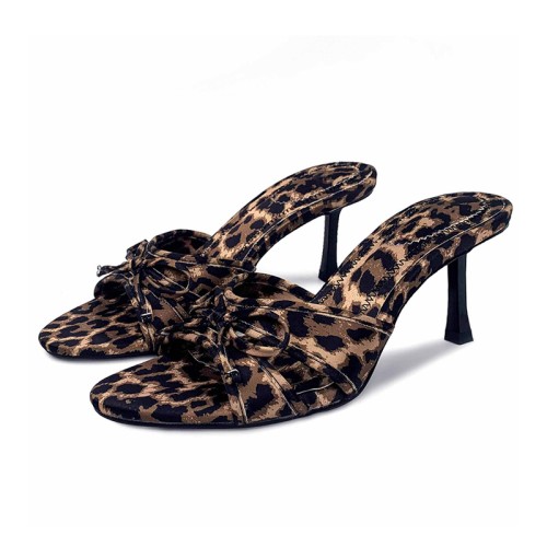 Sexy mesh surface high heel open slippers
