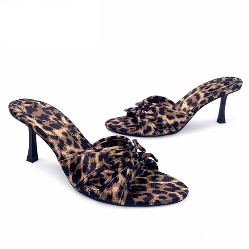 Sexy mesh surface high heel open slippers